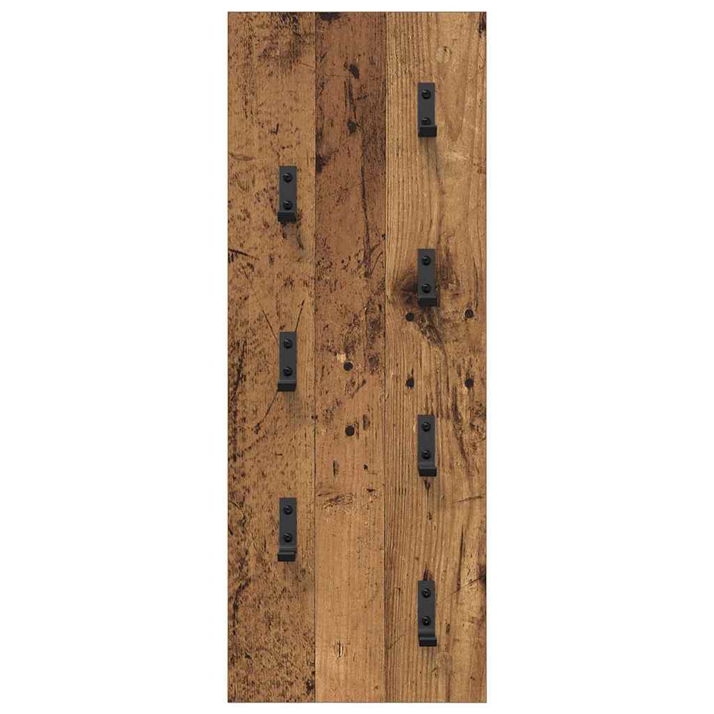Hanging Coat Rack with Storage Old Wood 30 x 1.5 x 80 cm