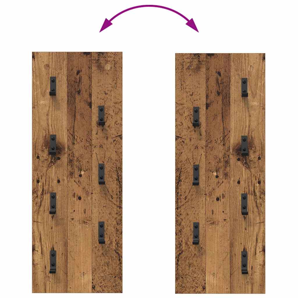 Hanging Coat Rack with Storage Old Wood 30 x 1.5 x 80 cm