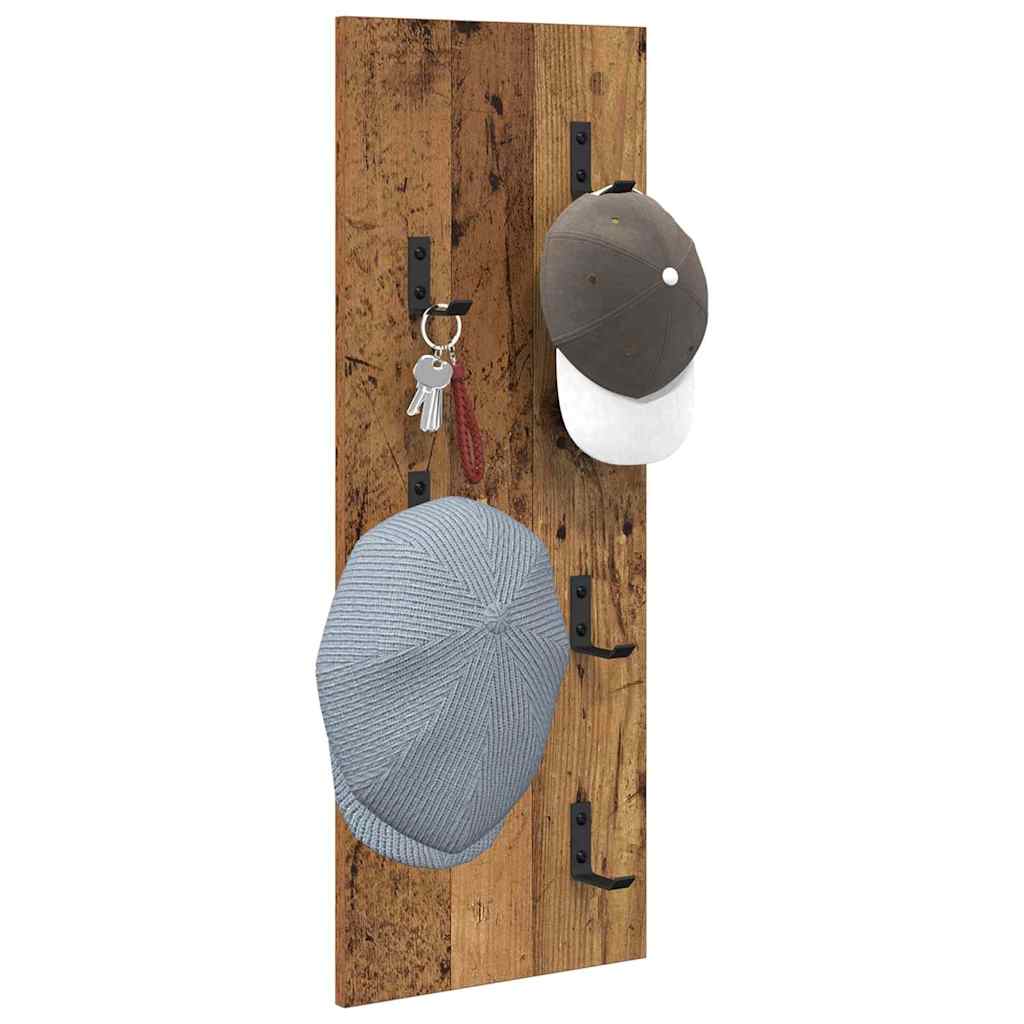 Hanging Coat Rack with Storage Old Wood 30 x 1.5 x 80 cm