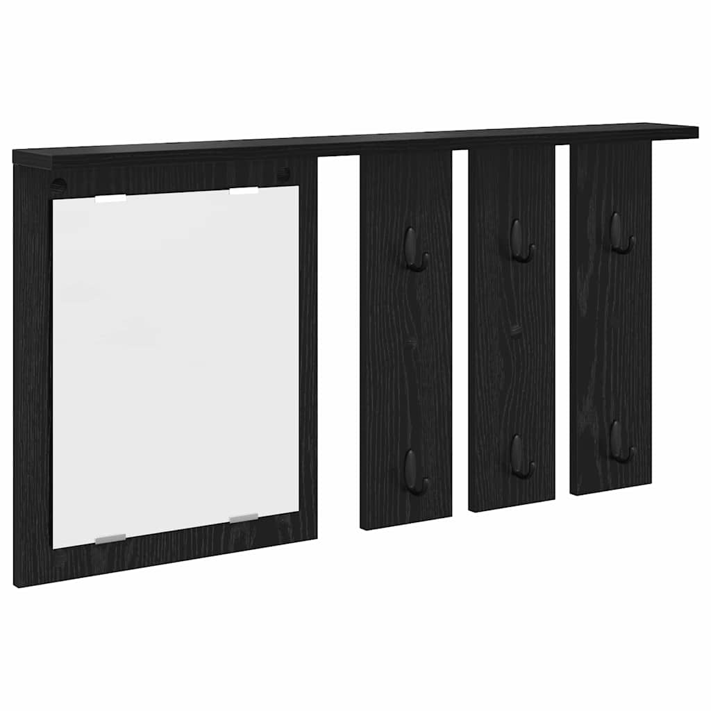 Prikabinamas paltas su lentyna juoda ąžuolo 85 x 10 x 45 cm