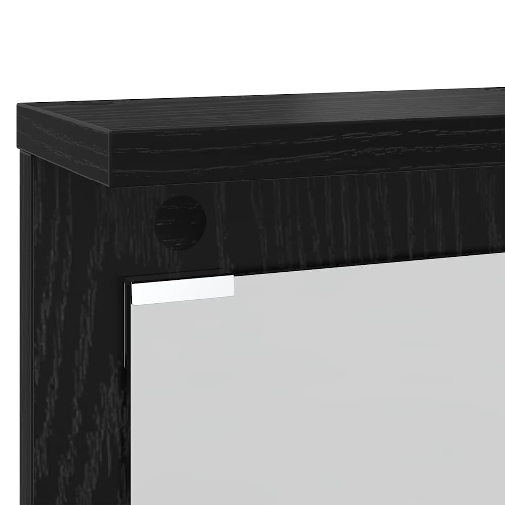 Coat rack with shelf black oak 84 x 10 x 80 cm
