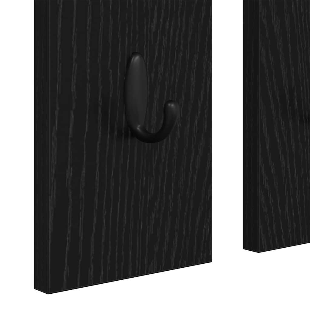 Coat rack with shelf black oak 84 x 10 x 80 cm