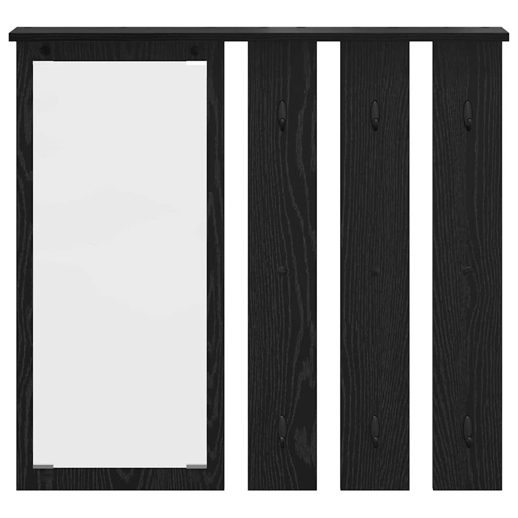 Coat rack with shelf black oak 84 x 10 x 80 cm