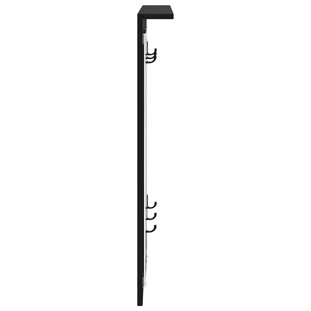 Coat rack with shelf black oak 84 x 10 x 80 cm