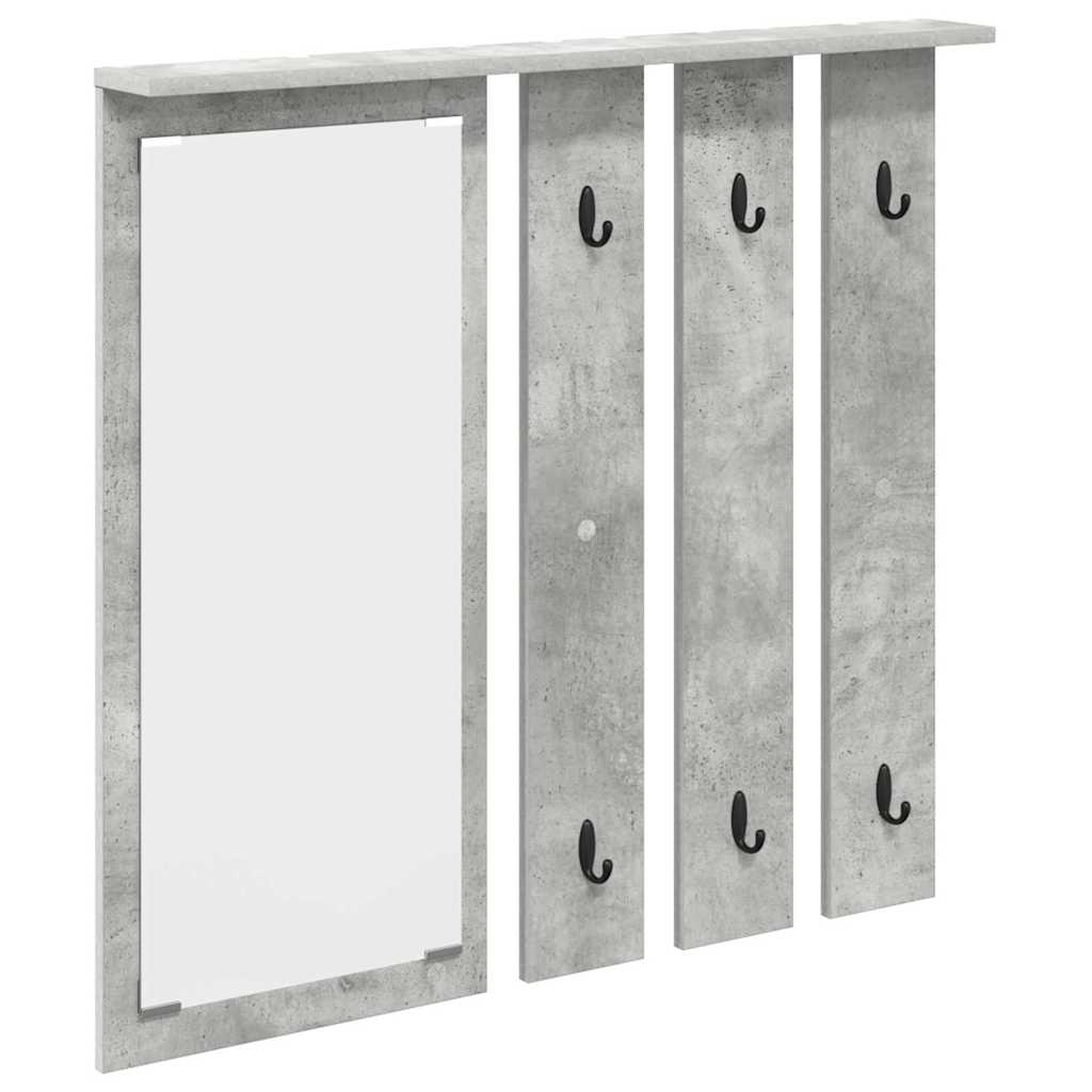 Wall-mounted coat rack with shelf Concrete grey 84 x 10 x 80 cm