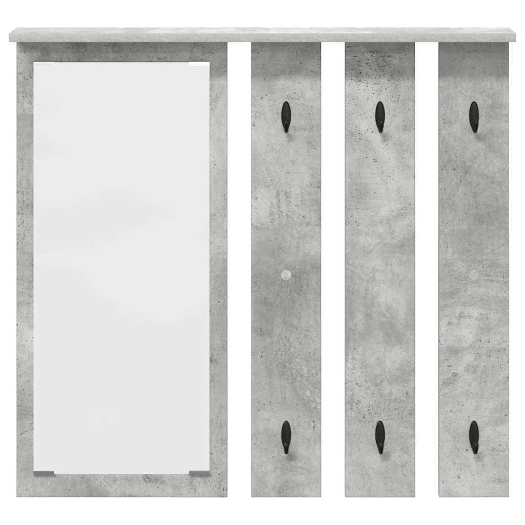 Wall-mounted coat rack with shelf Concrete grey 84 x 10 x 80 cm