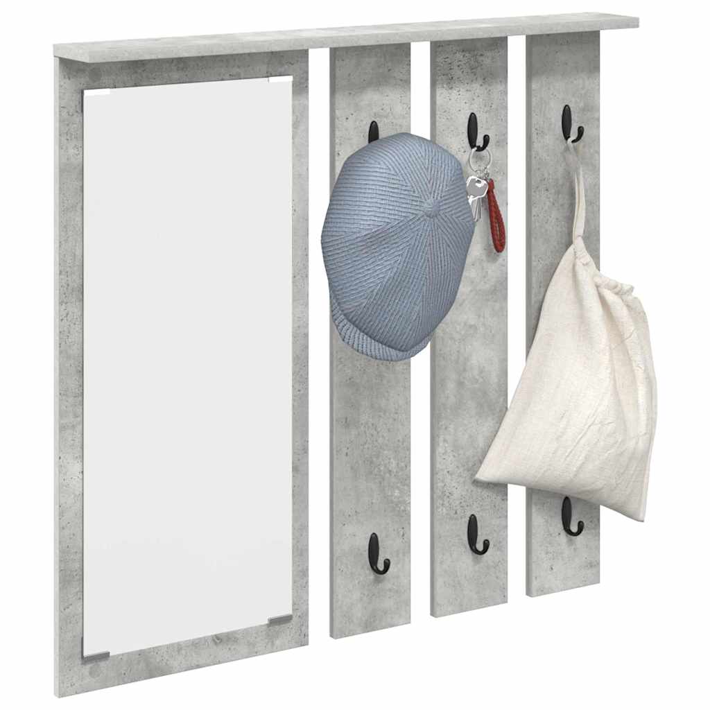 Wall-mounted coat rack with shelf Concrete grey 84 x 10 x 80 cm