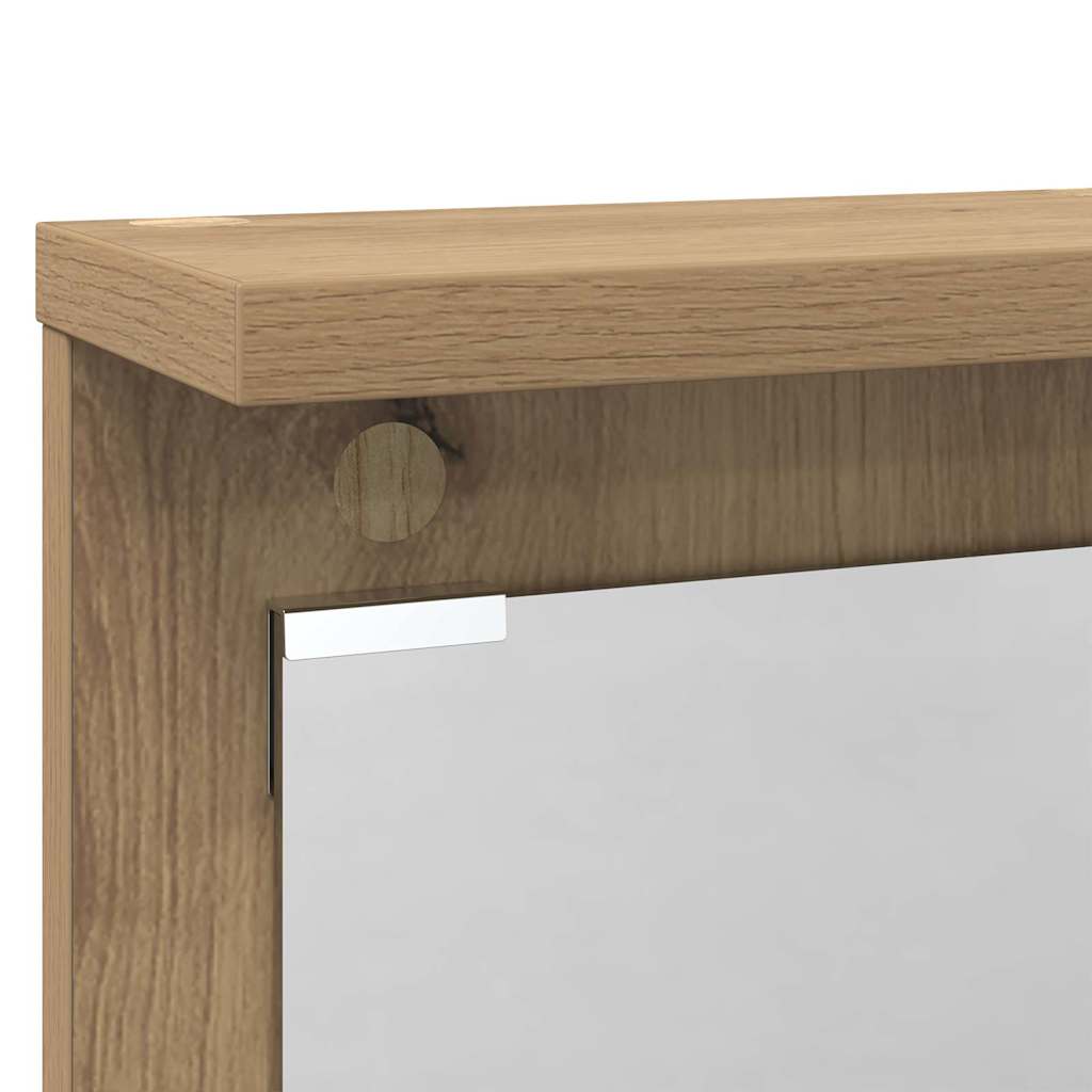Wall-mounted coat rack with shelf artisan oak 84 x 10 x 80 cm