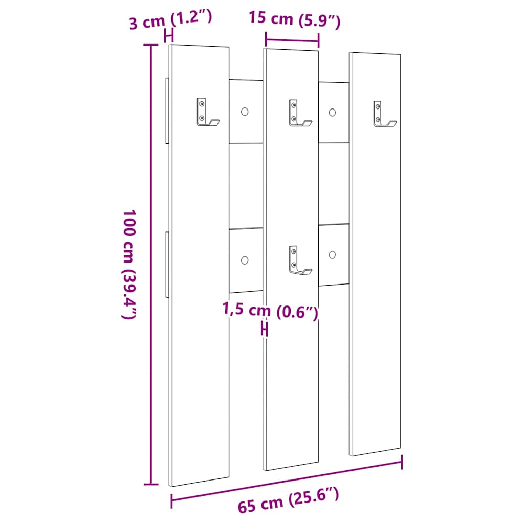 Prikabinamas paltas su saugykla Pilkas Sonoma 65 x 3 x 100 cm