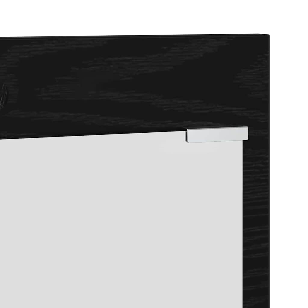Wall-mounted coat rack with shelf black oak 70 x 10 x 90 cm
