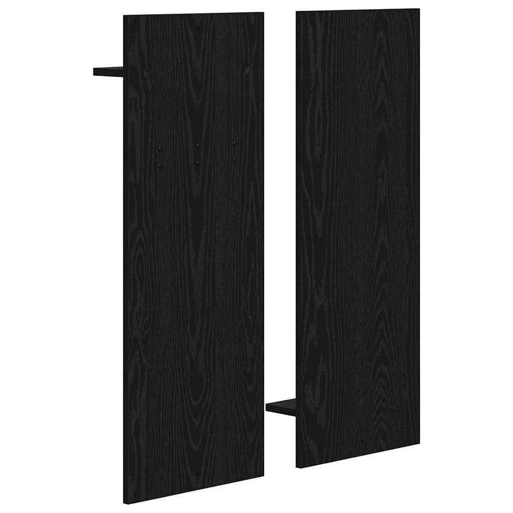 Wall-mounted coat rack with shelf black oak 70 x 10 x 90 cm