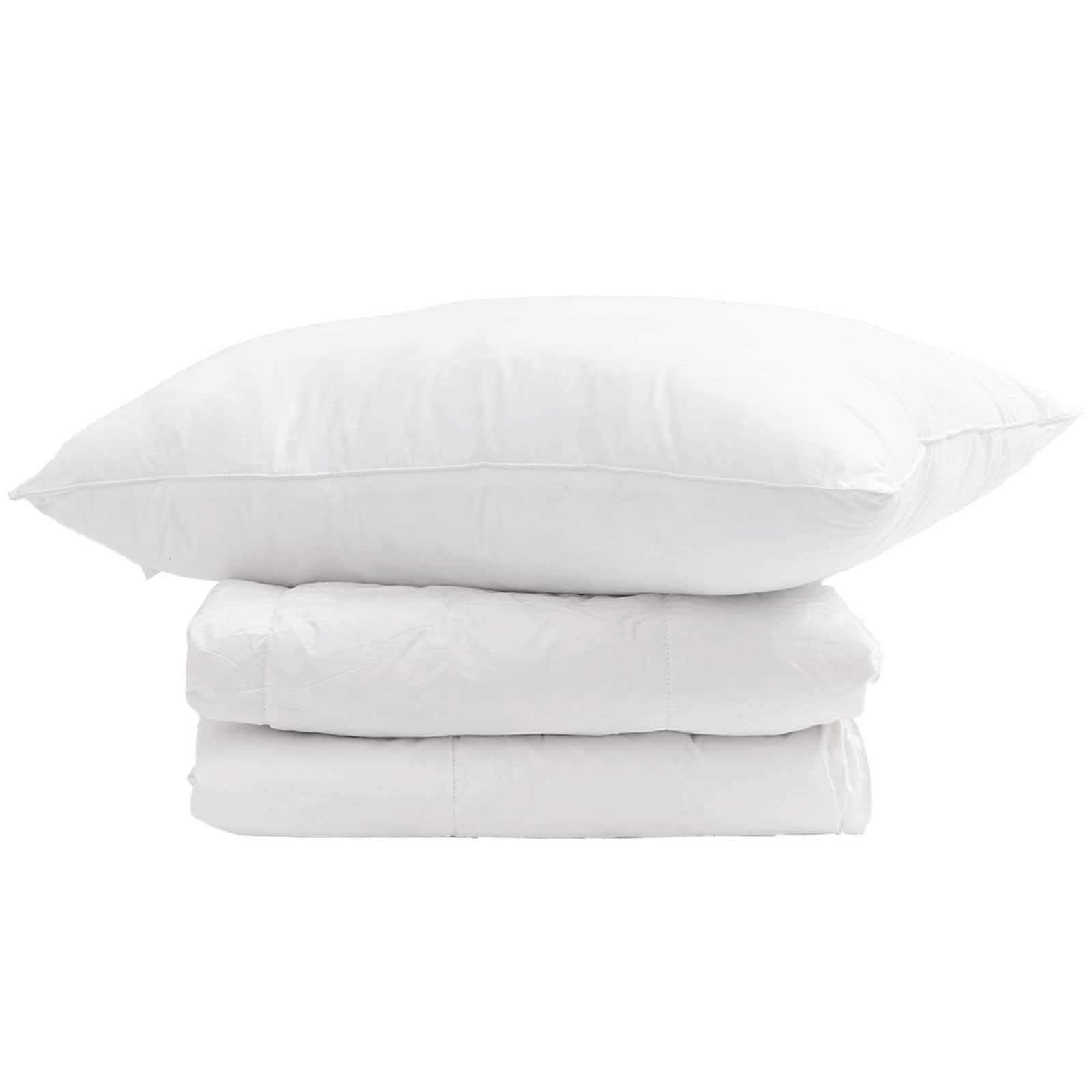 Winter Blanket with Pillow 2 pcs White Feather