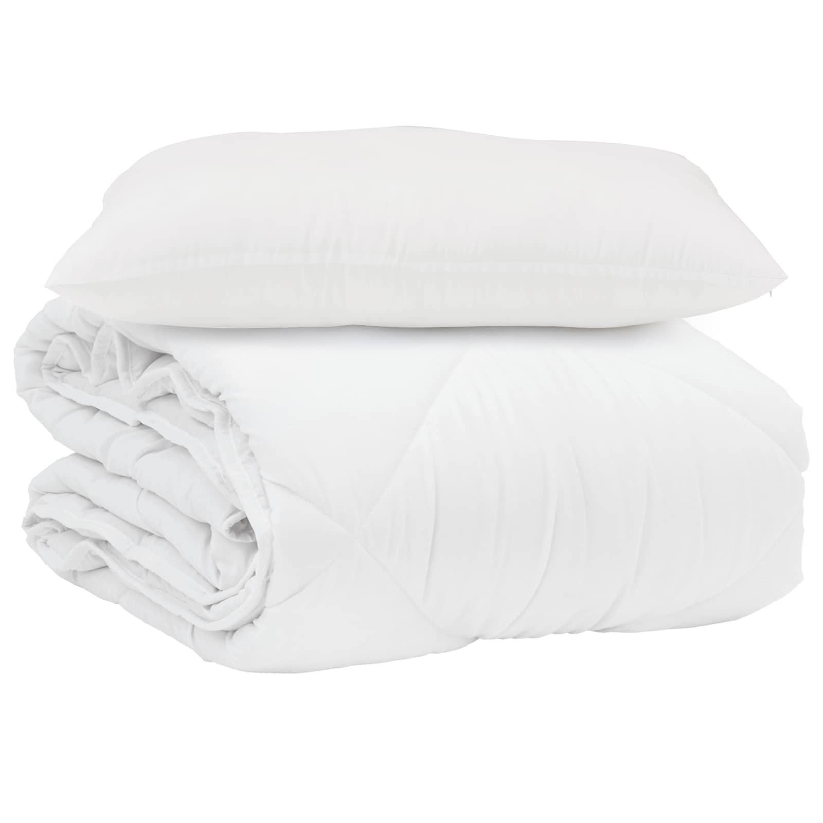 Summer Duvet with Pillow 2 pcs White Microfiber