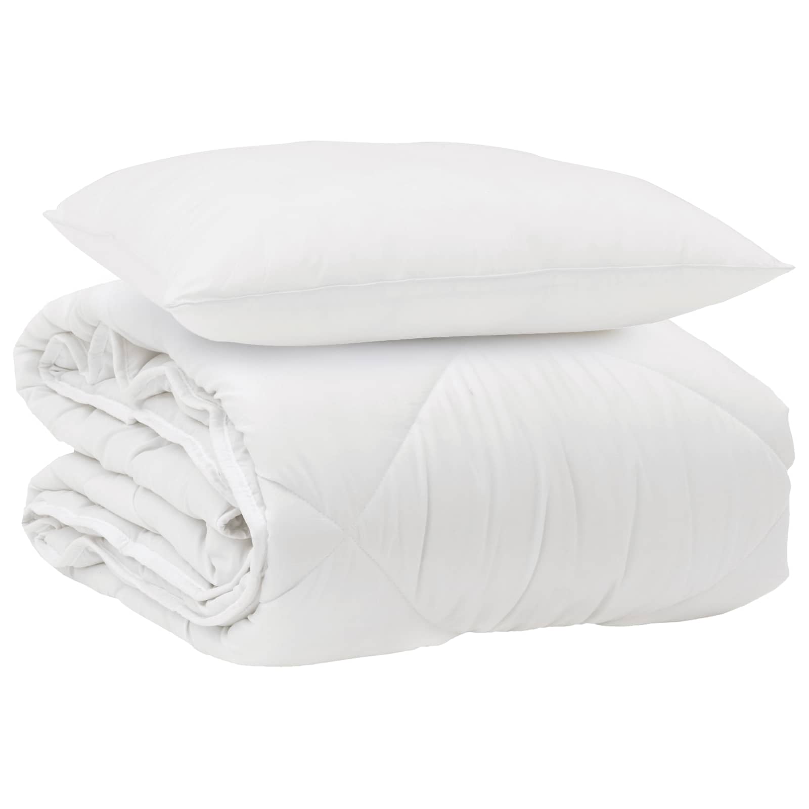 Visų sezonų antklodė su pagalve 2 pcs Balta Mikropluoštas