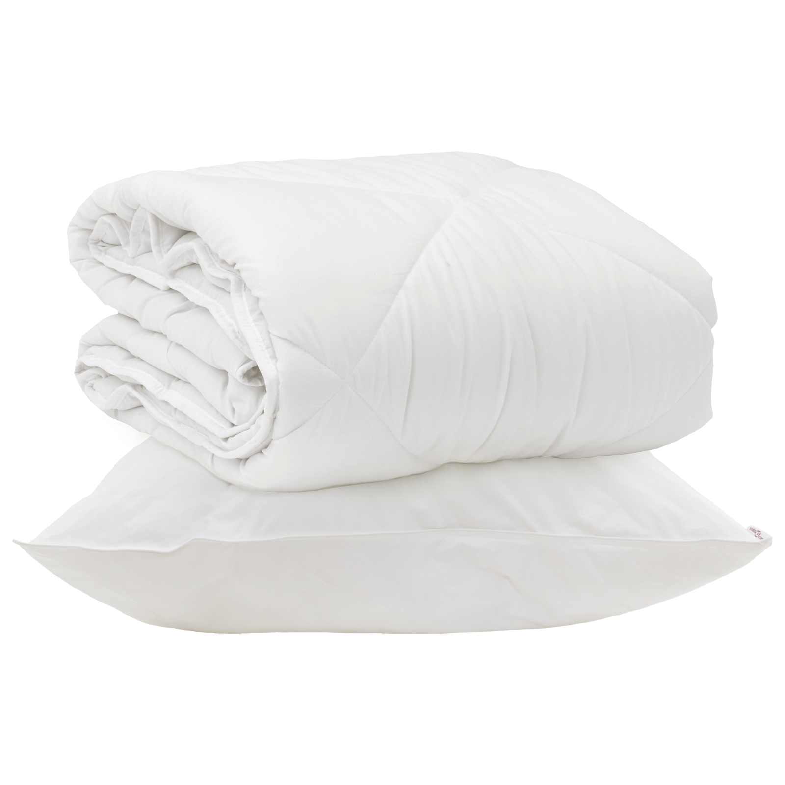 All-Season Duvet and Pillow Set, 2 pcs, White Microfiber