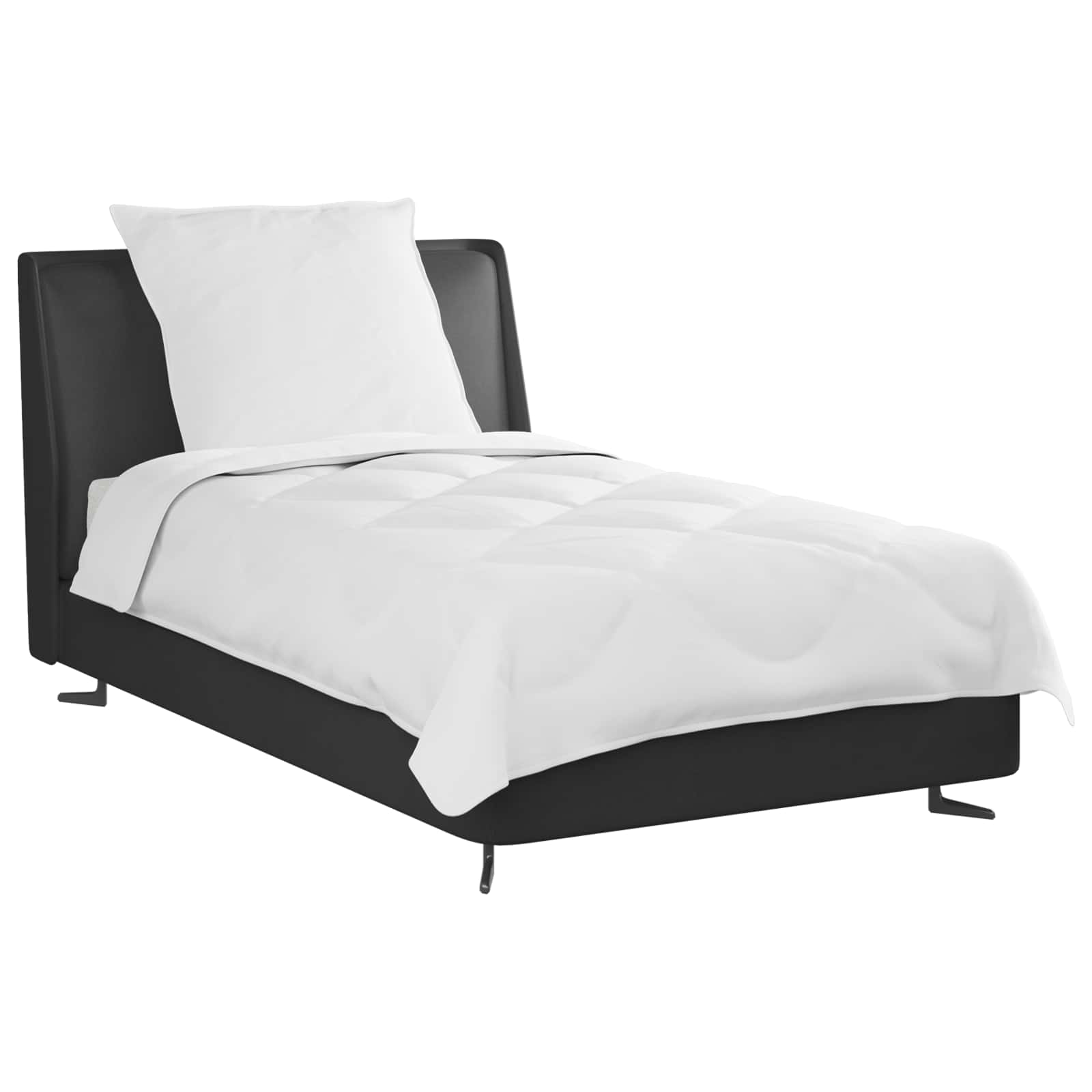 All-Season Duvet and Pillow Set, 2 pcs, White Microfiber