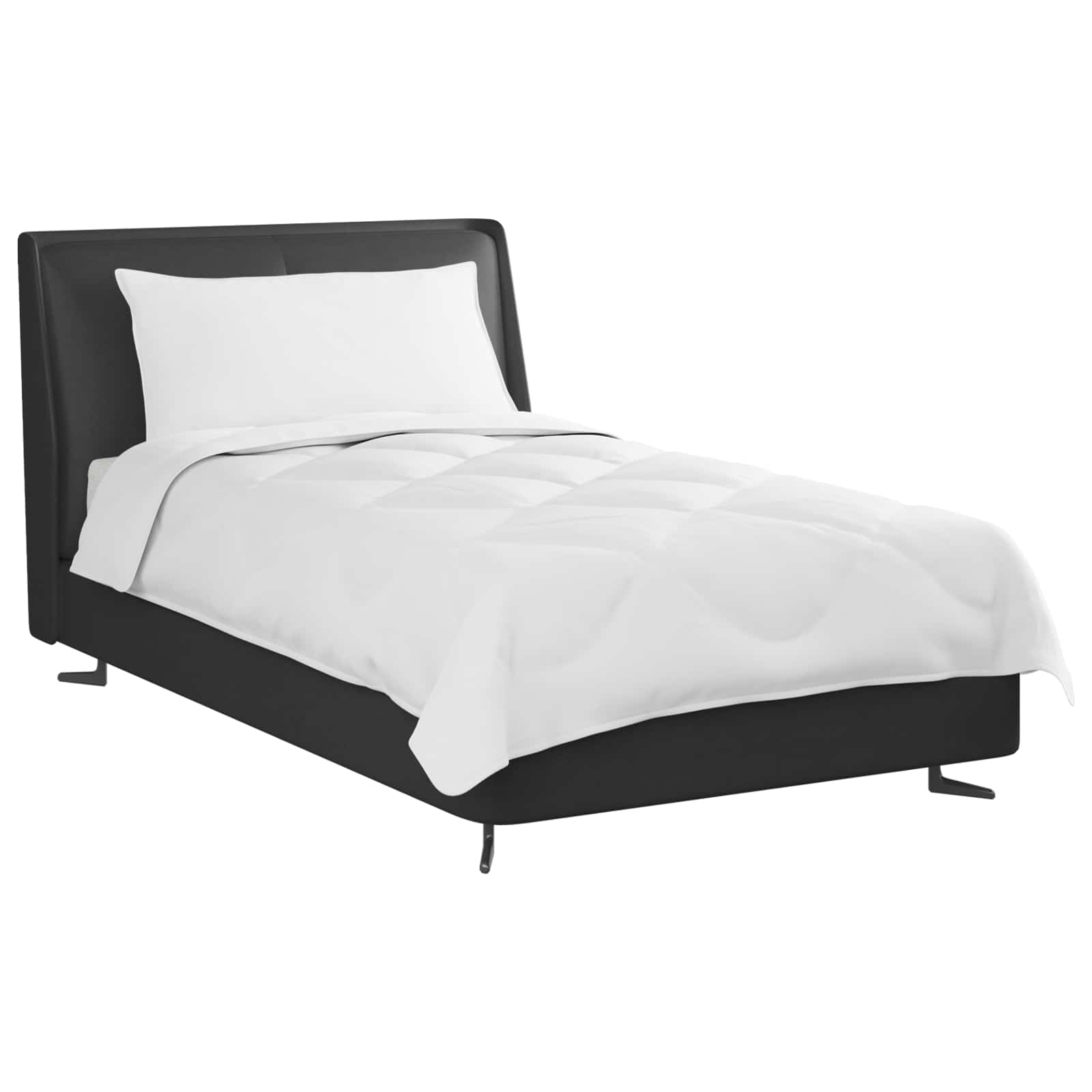 All-Season Duvet and Pillow Set, 2 pcs, White Microfiber