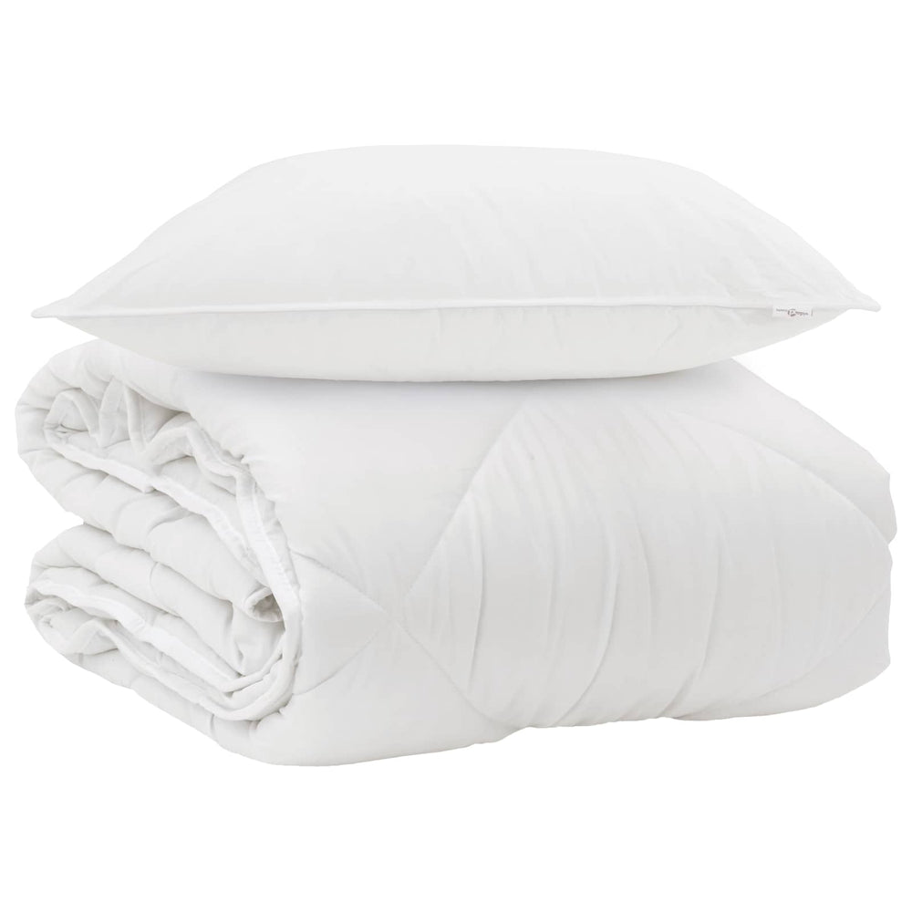 Duvet with pillow White 135 x 220 cm Microfiber
