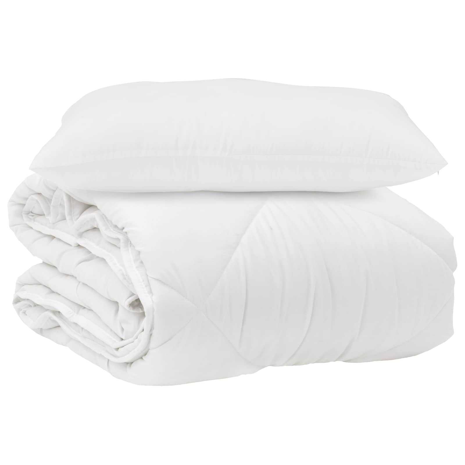 Duvet and pillow 2 pcs White Microfiber