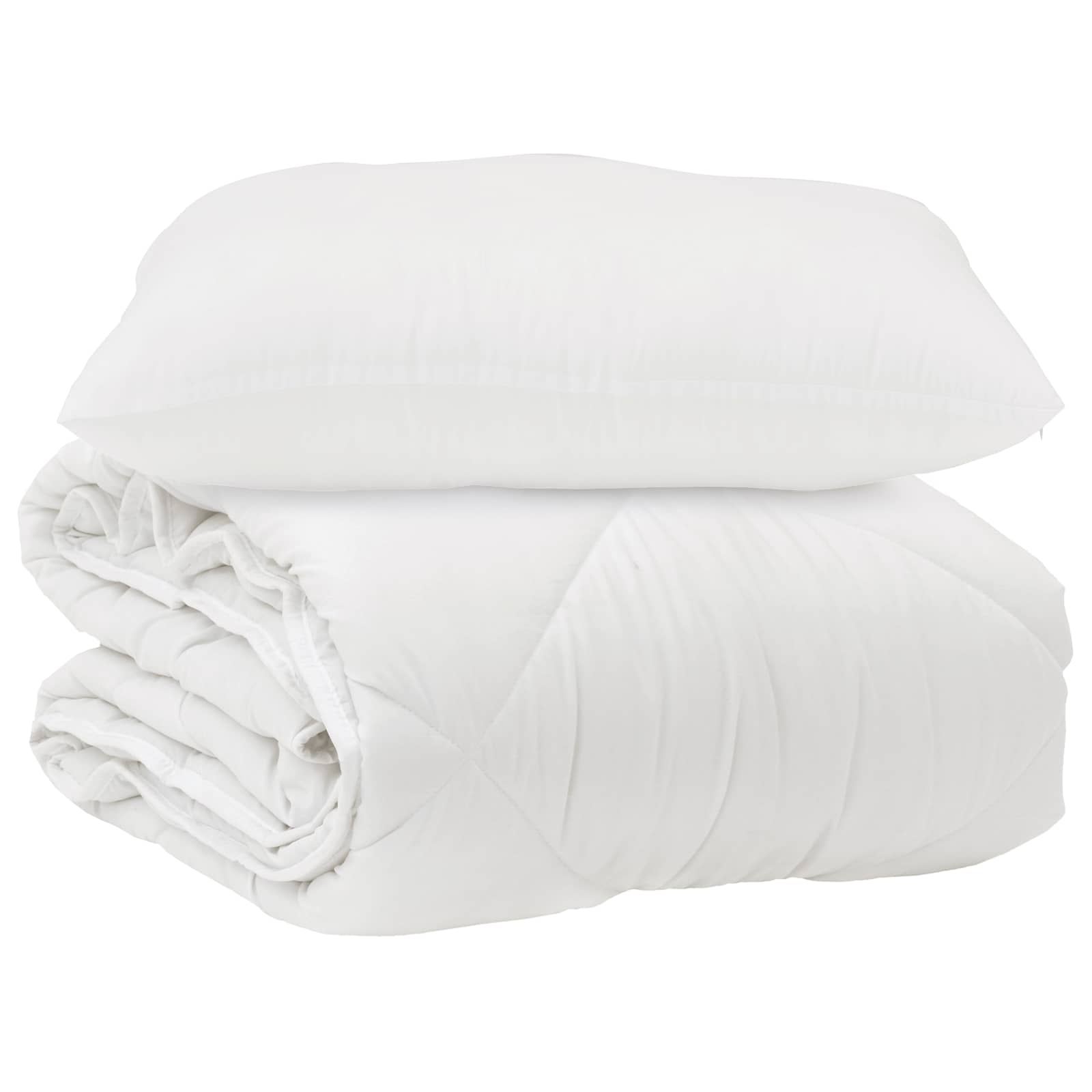 Antklodė su pagalve 2 pcs Balta Mikropluoštas