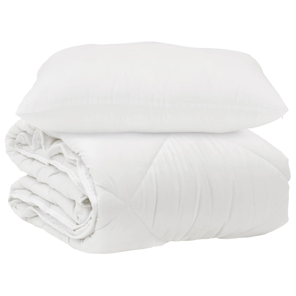Duvet and pillow 2 pcs White Microfiber