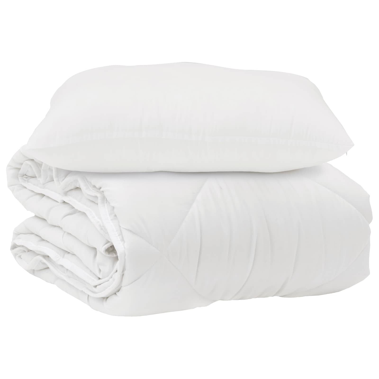 Antklodė su pagalve 2 pcs Balta Mikropluoštas