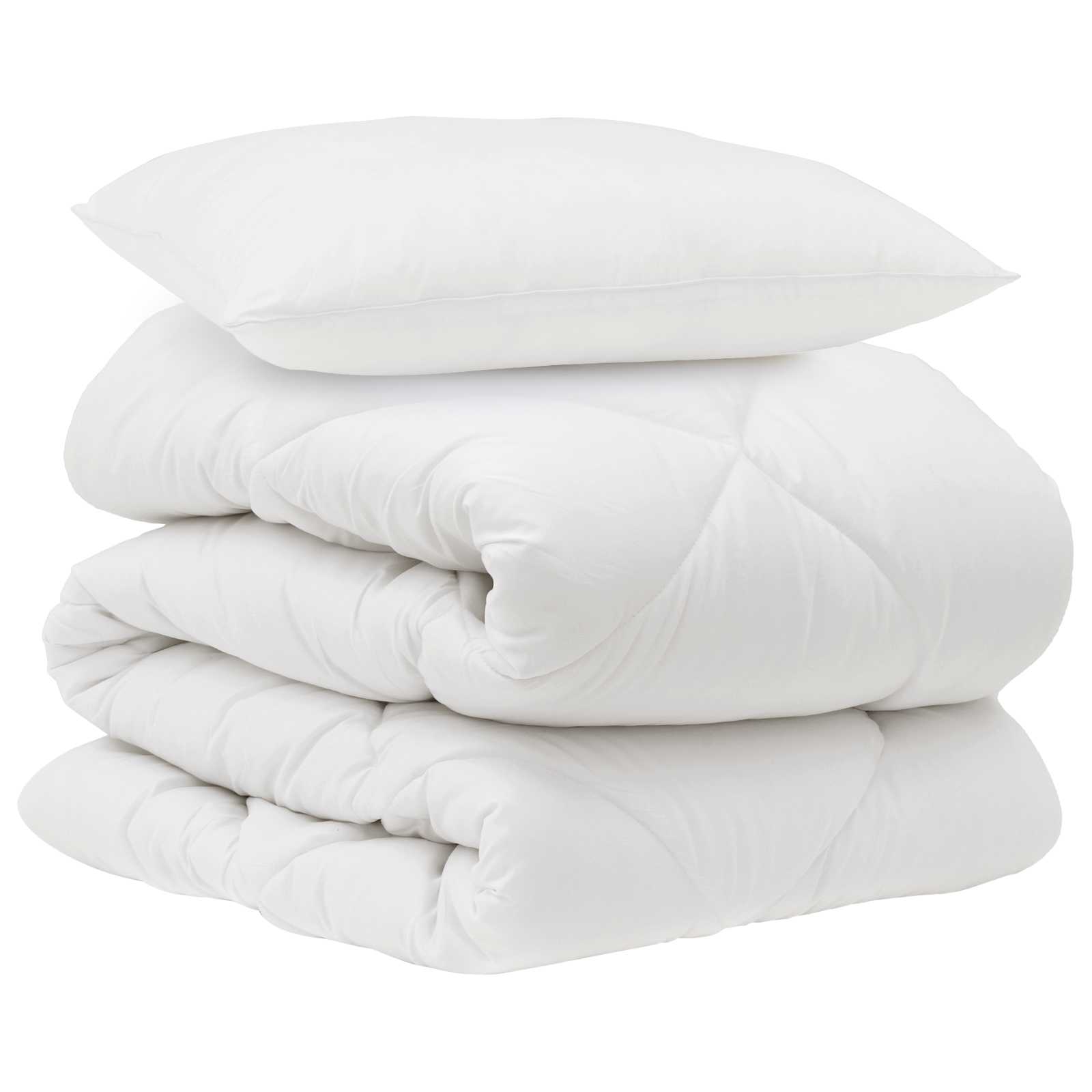 Duvet and pillow 2 pcs White Microfiber