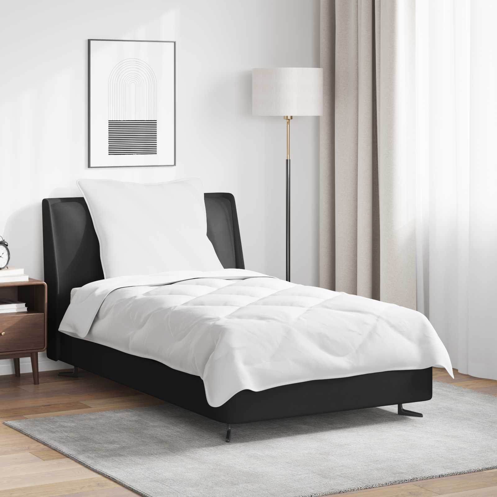 Duvet and pillow 2 pcs White Microfiber
