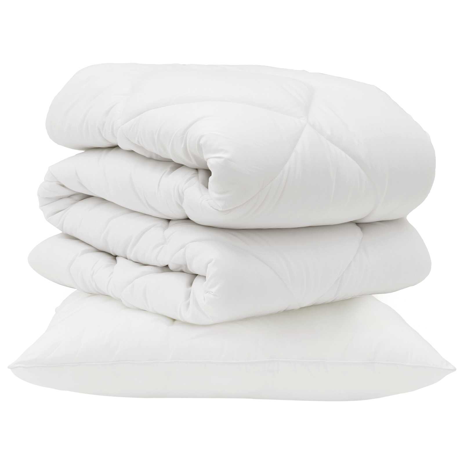 Duvet and pillow 2 pcs White Microfiber