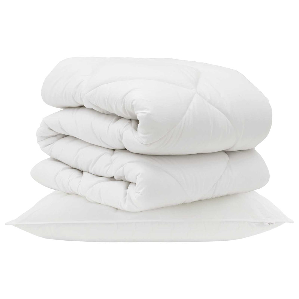Duvet and pillow 2 pcs White Microfiber