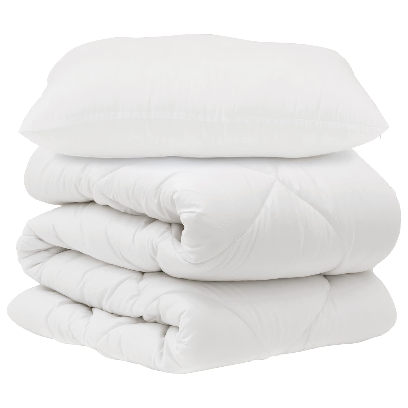 Duvet and pillow set, 2 pcs, White, Microfibre