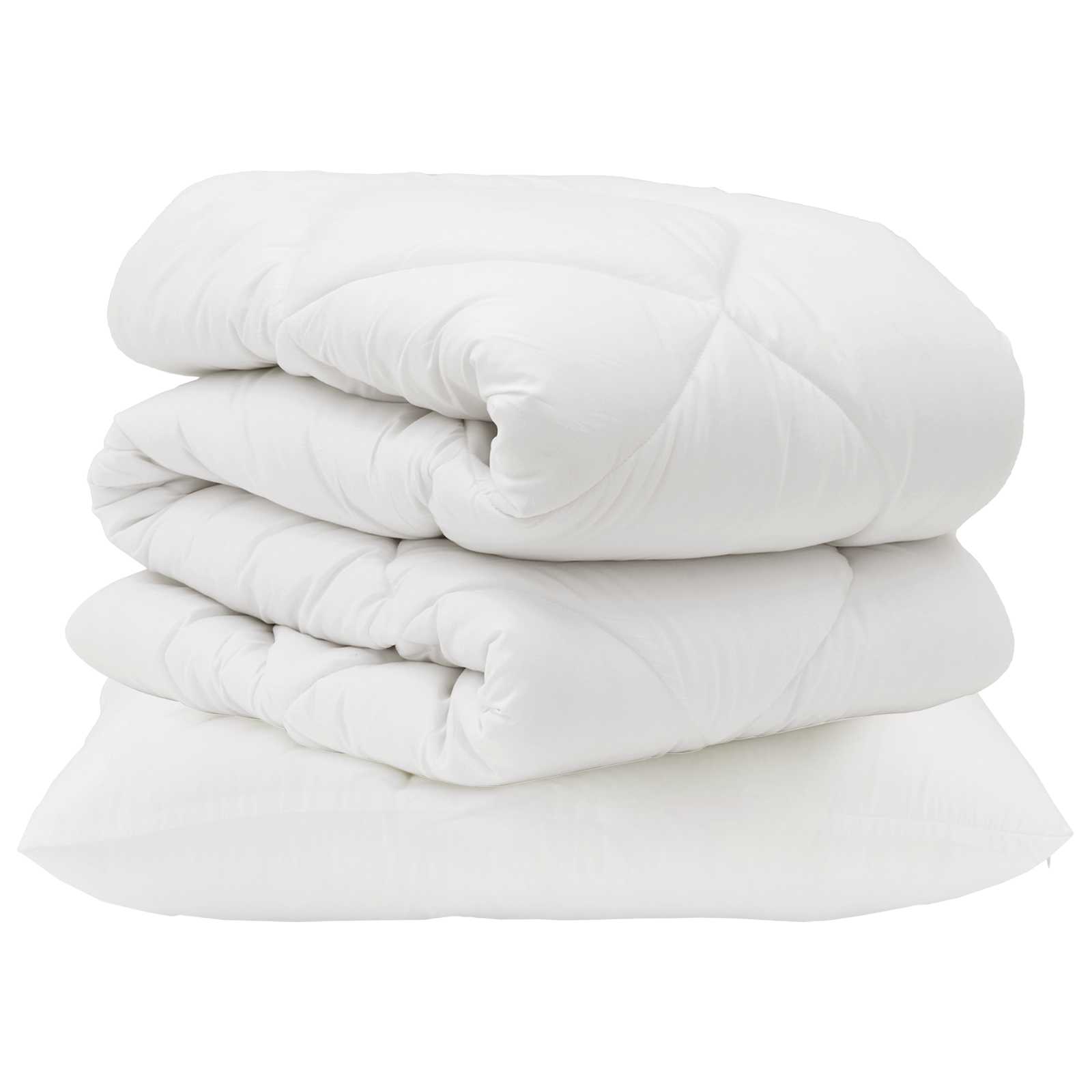 Duvet and pillow set, 2 pcs, White, Microfiber