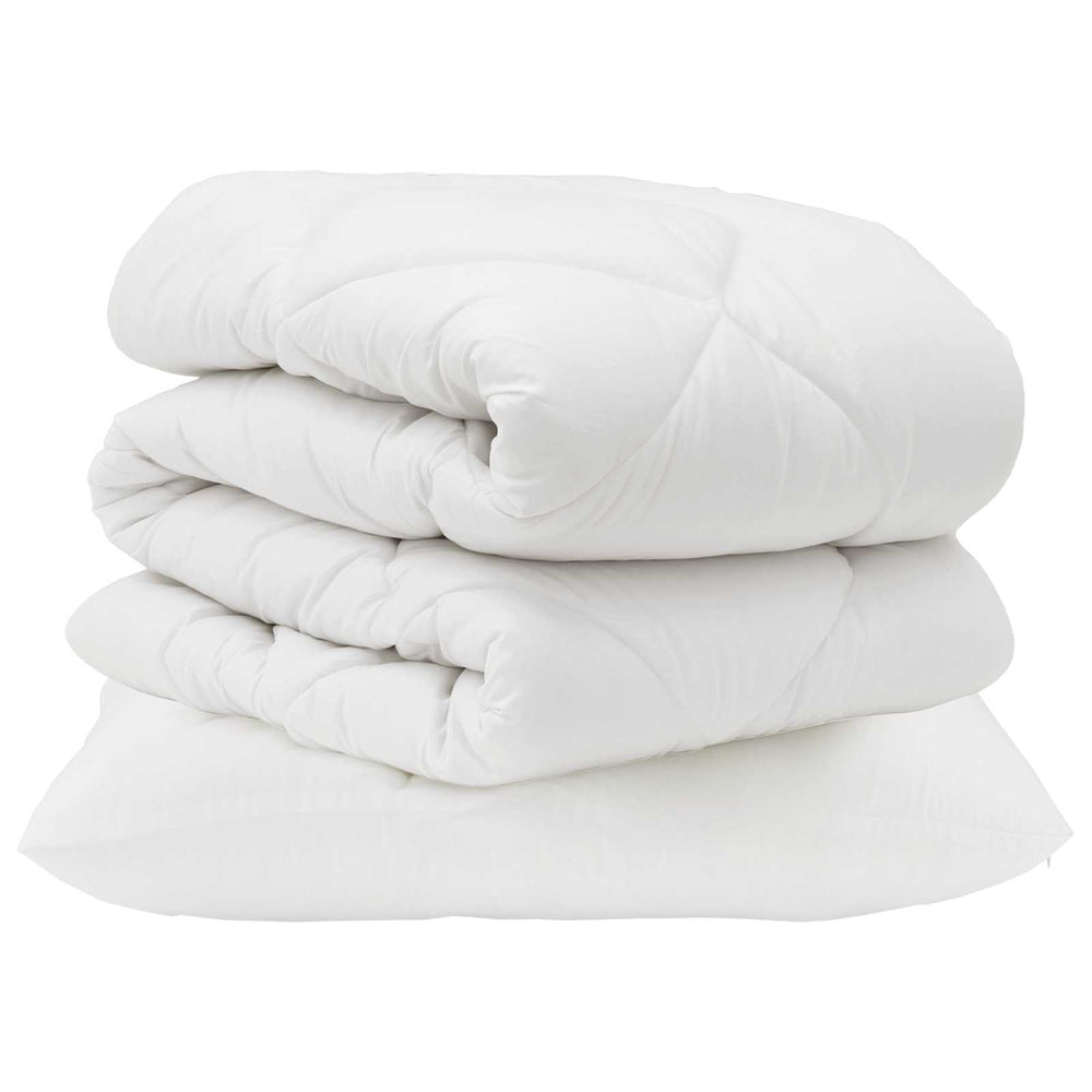 Duvet and pillow set, 2 pcs, White, Microfiber