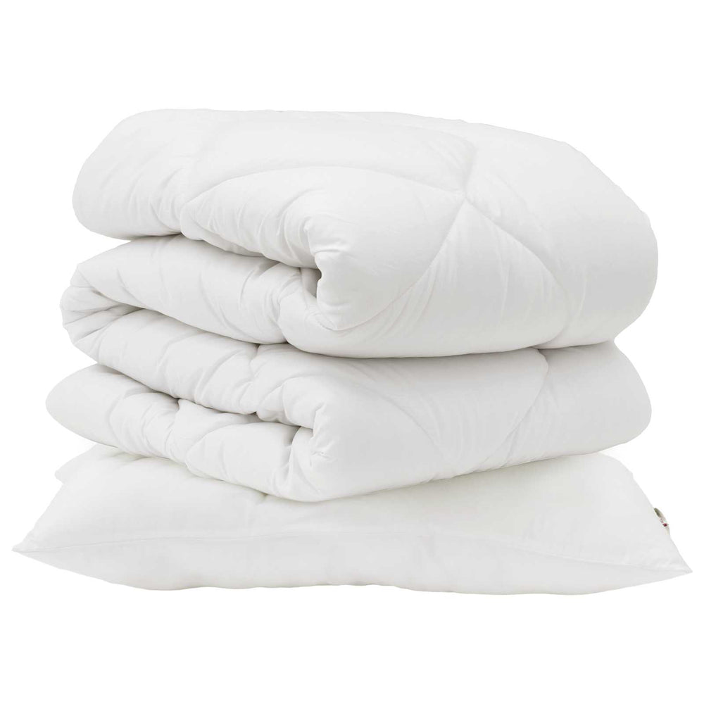 Duvet and pillow set 2 pcs White Microfiber