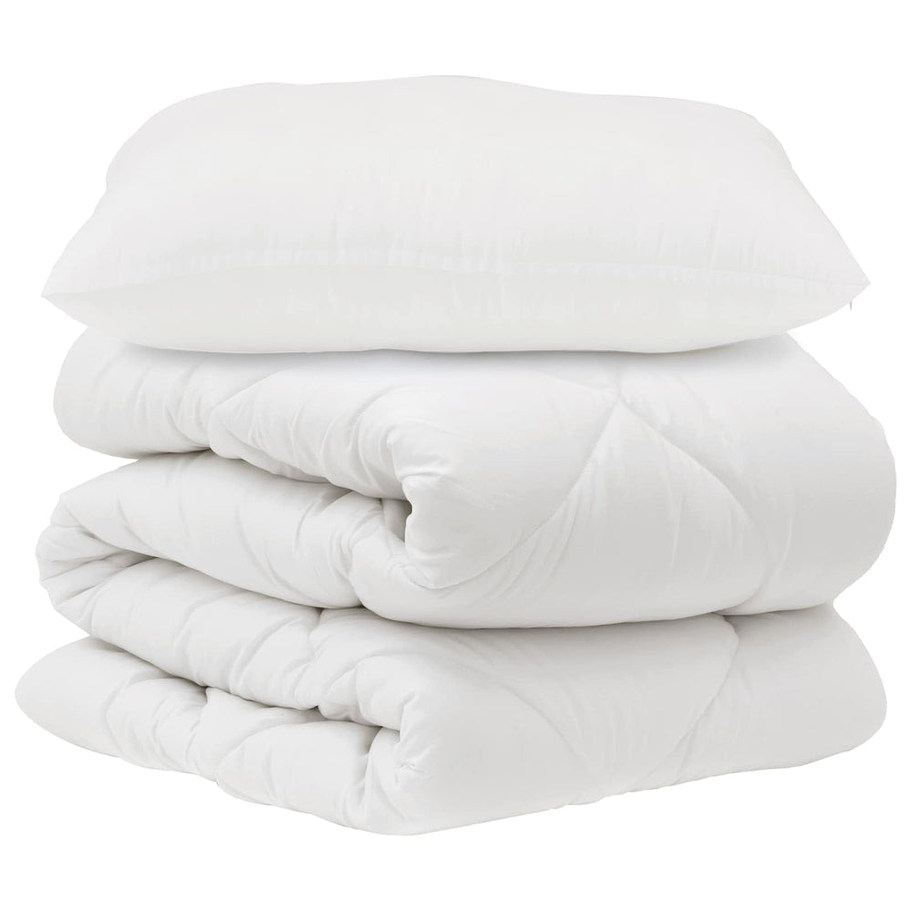 Duvet and pillow set 2 pcs White Microfiber