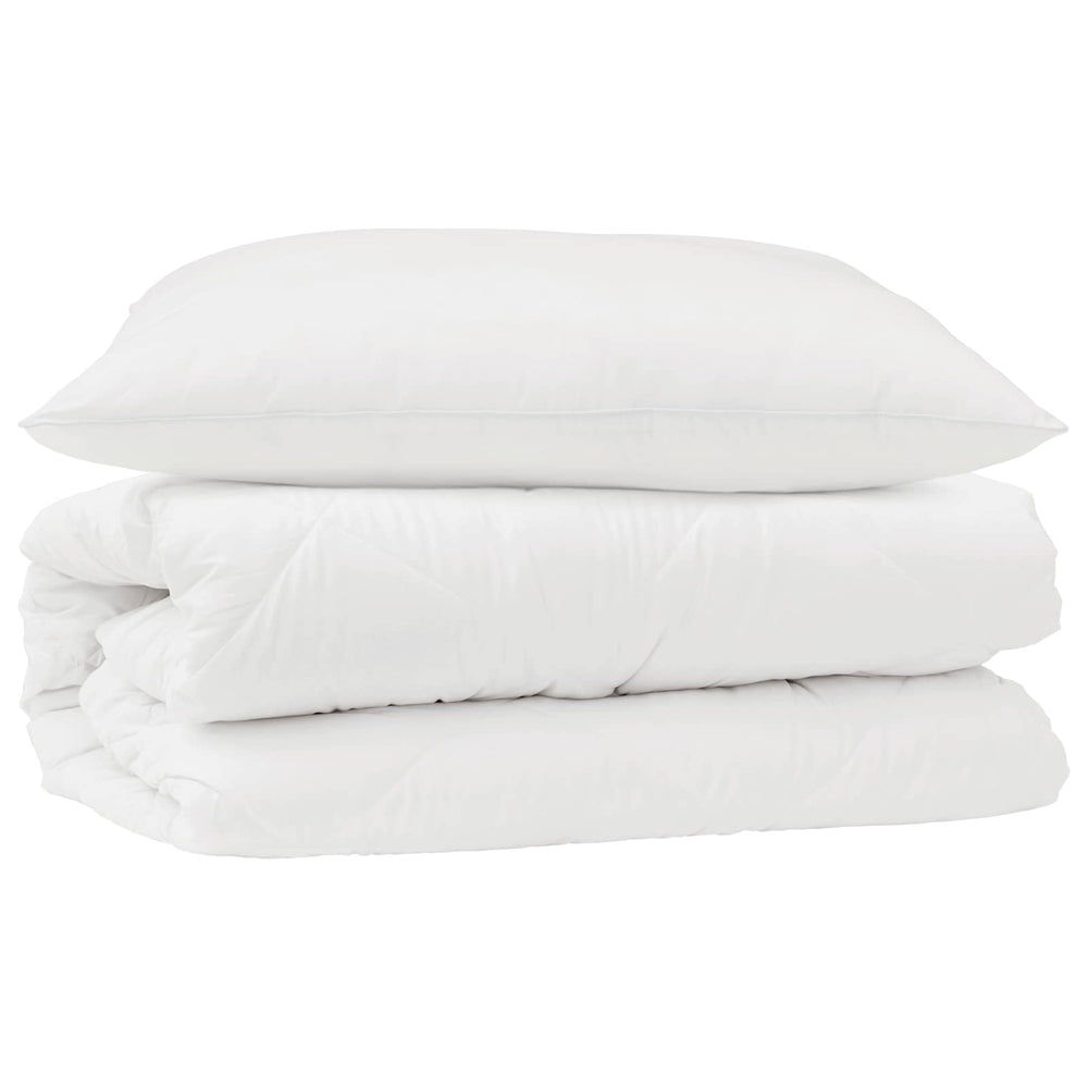 Duvet and pillow set, 2 pcs, White, Microfibre