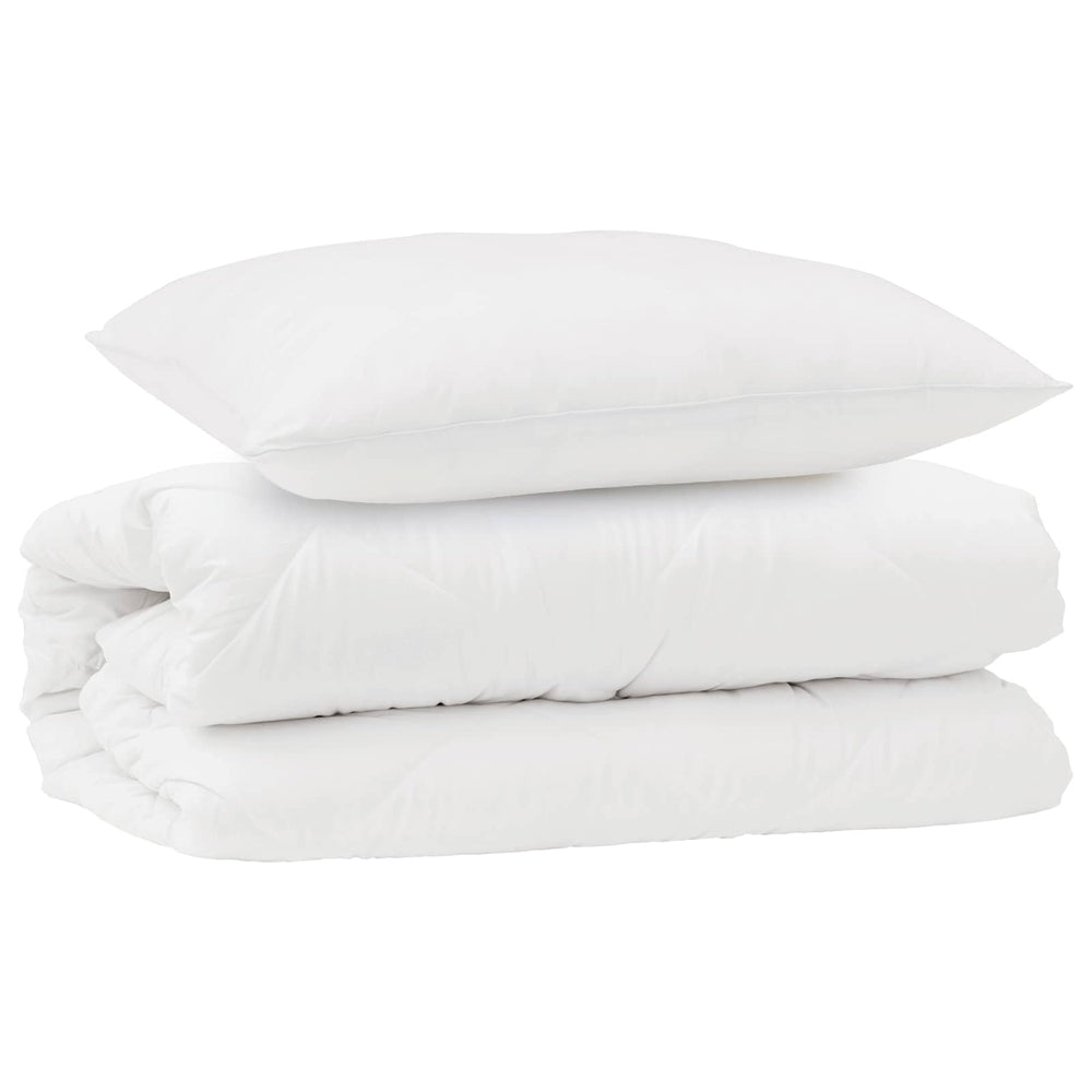 Duvet and pillow set 2 pcs White Microfiber