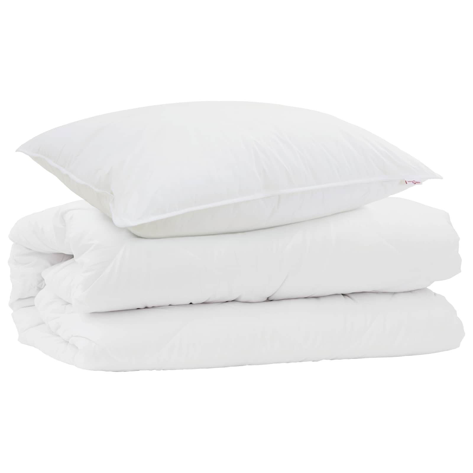 Duvet and pillow set, 2 pcs, White, Microfibre