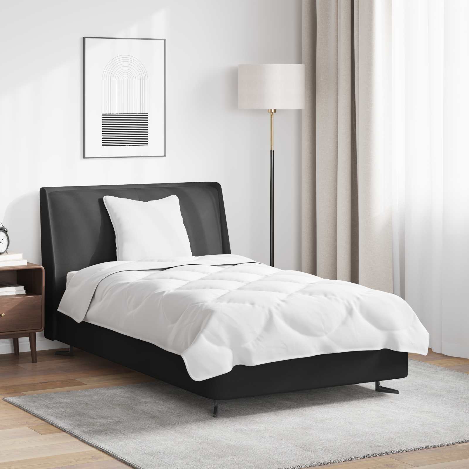 Antklodė su pagalve 2 pcs Balta 140 x 220 cm Mikropluoštas