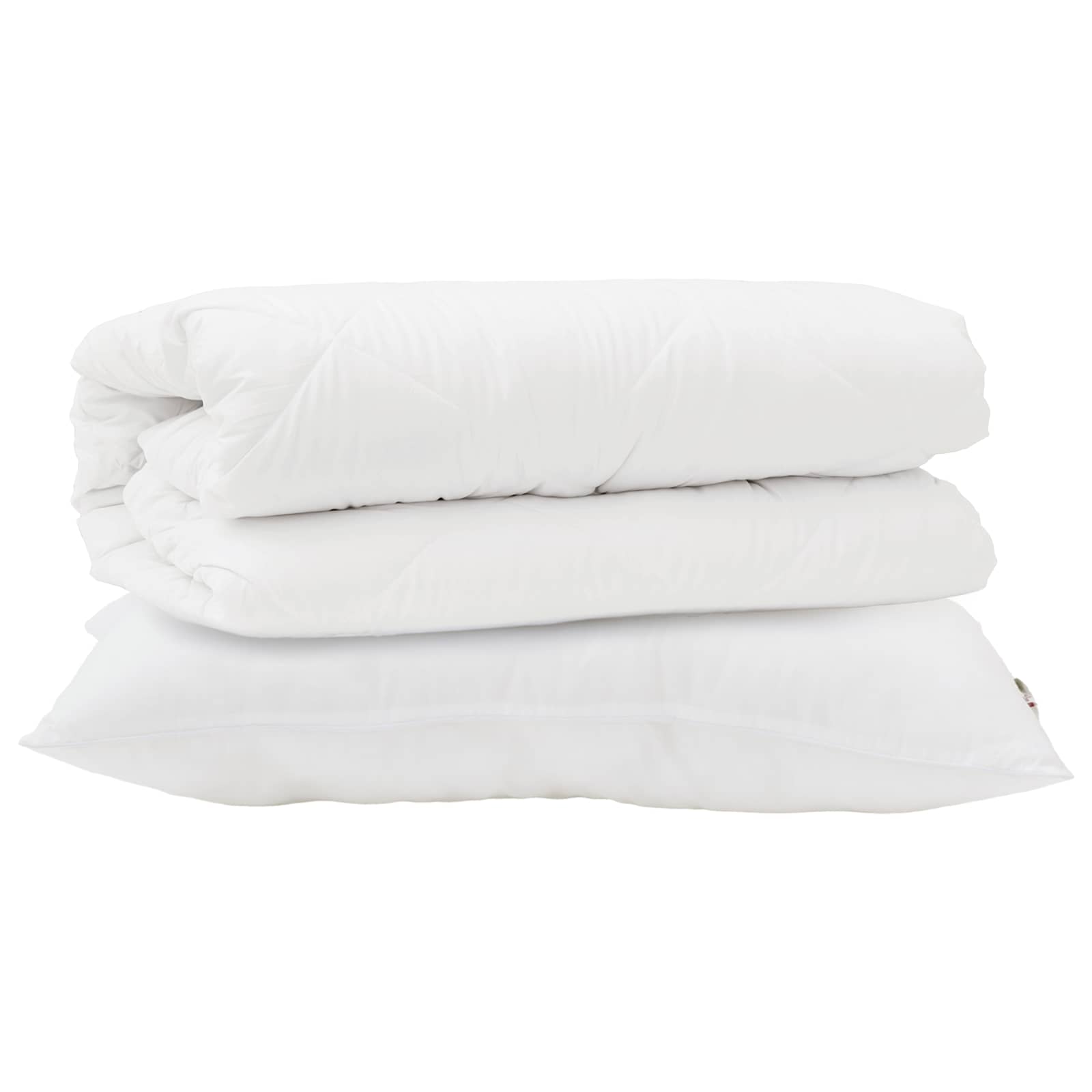 Antklodė su pagalve 2 pcs Balta 155 x 220 cm Mikropluoštas