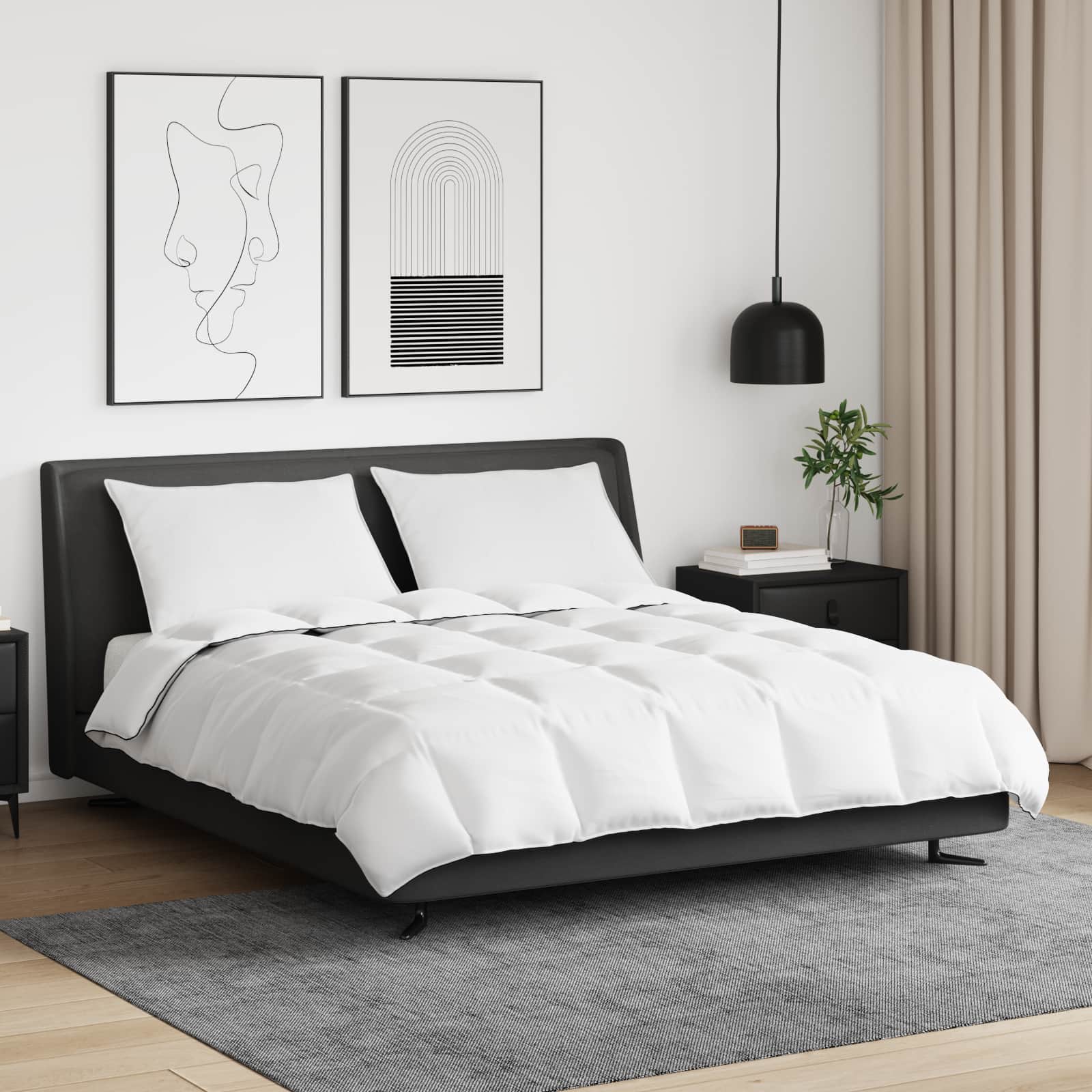 Winter Duvet and Pillow Set, 3 pcs White Feather