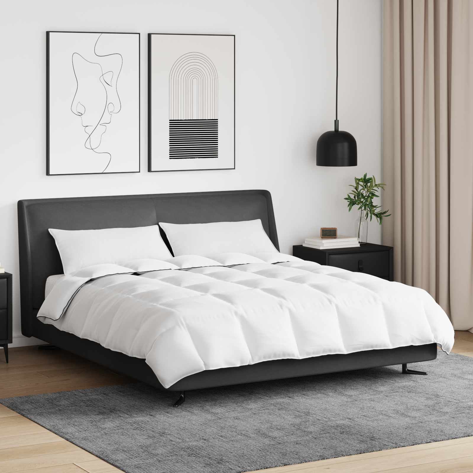 Winter Duvet and Pillow Set, 3 pcs White Feather