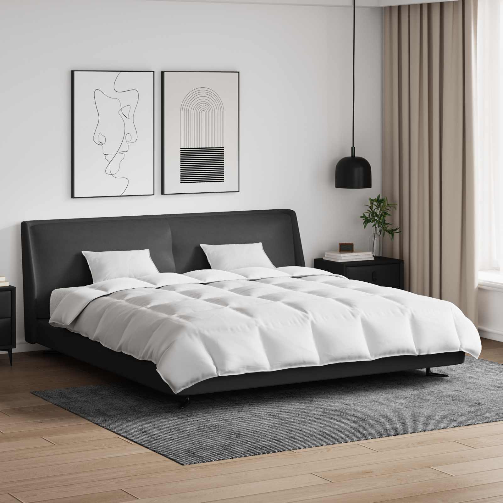 Duvet cover set with pillow 3 pcs White Plunksna