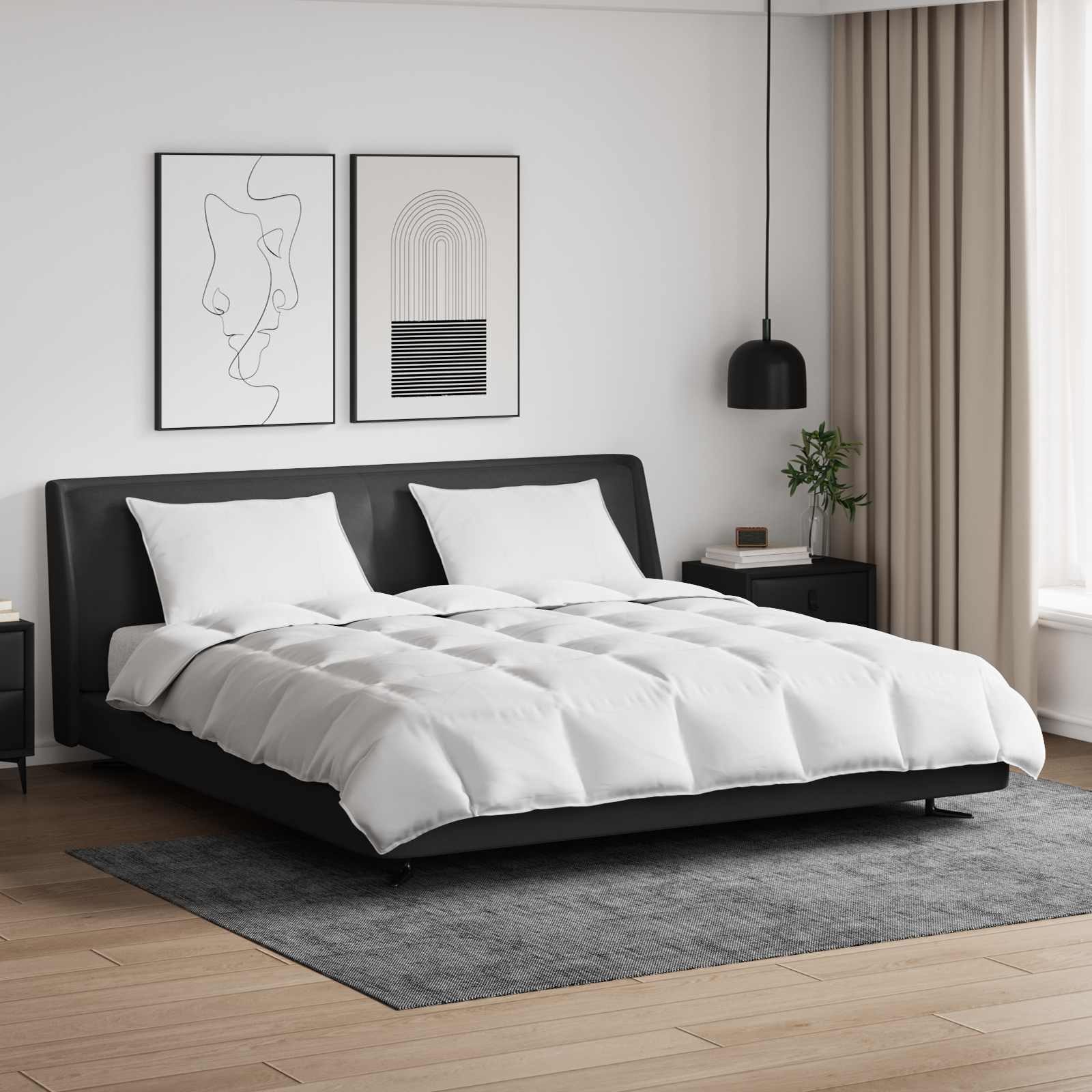 Duvet Set with Pillow 3 pcs White Feather