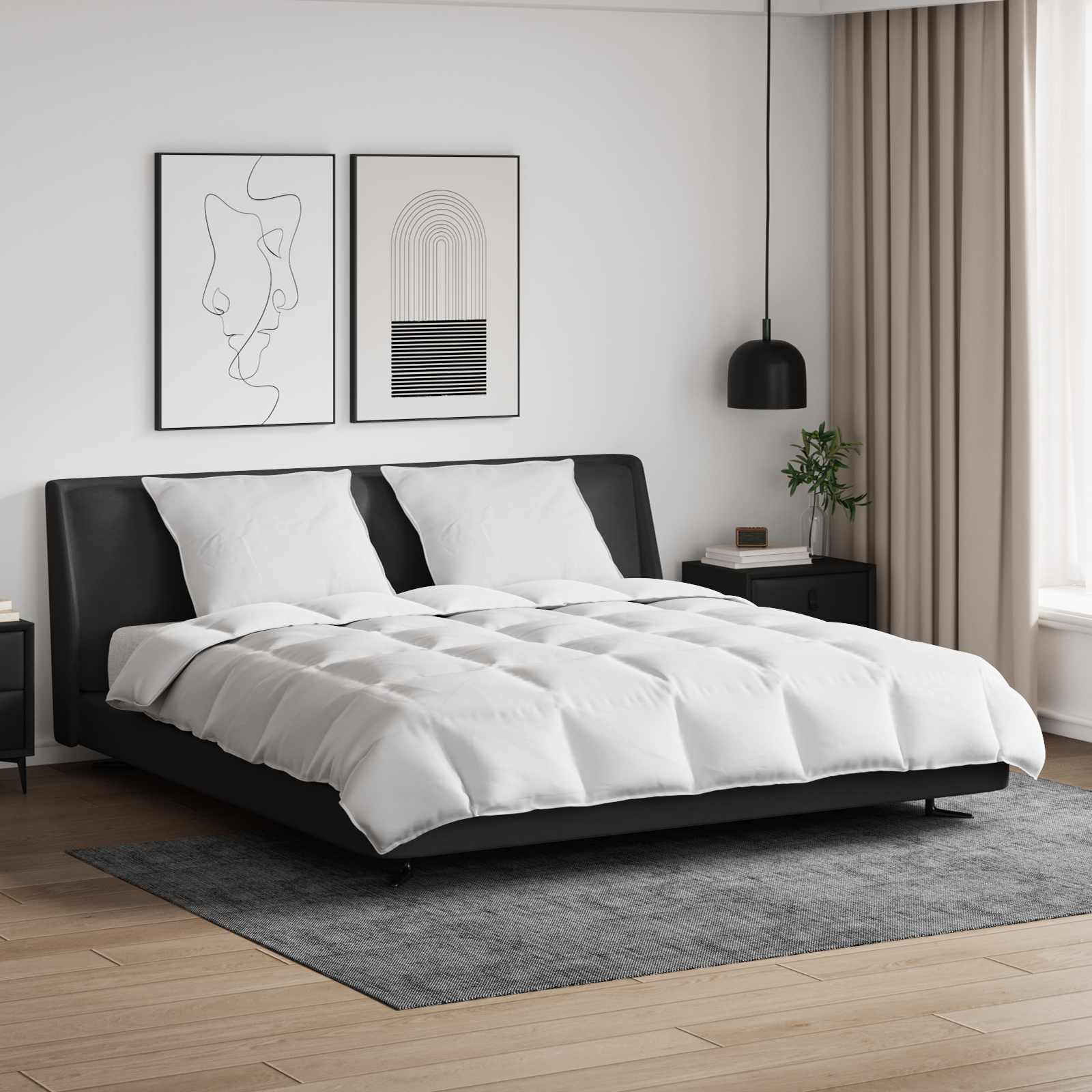 Duvet Cover Set with Pillow 3 pcs White Feather