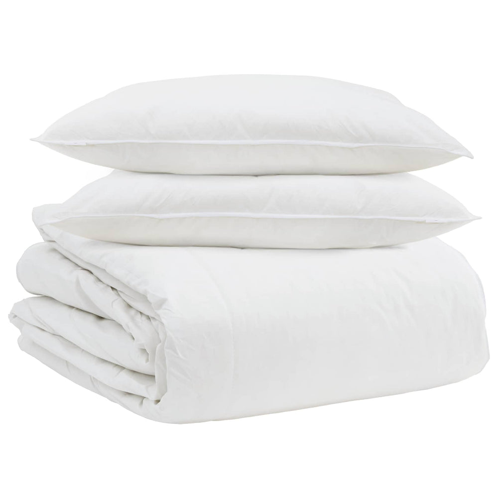 Duvet Cover Set with Pillow 3 pcs White Feather
