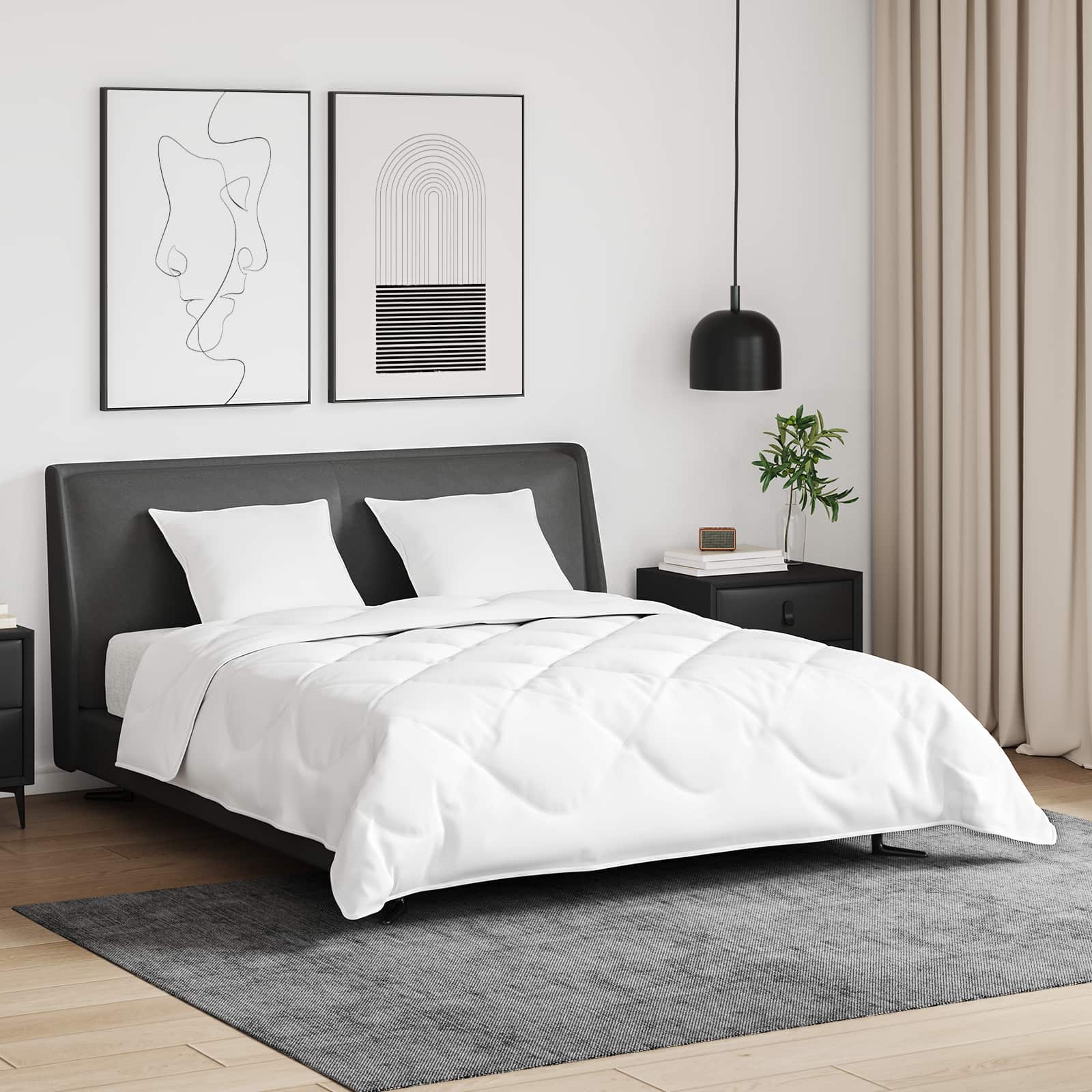 Duvet Cover Set with Pillow 3 pcs White Feather