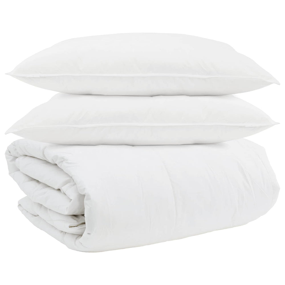 Duvet Cover Set with Pillow 3 pcs White Feather