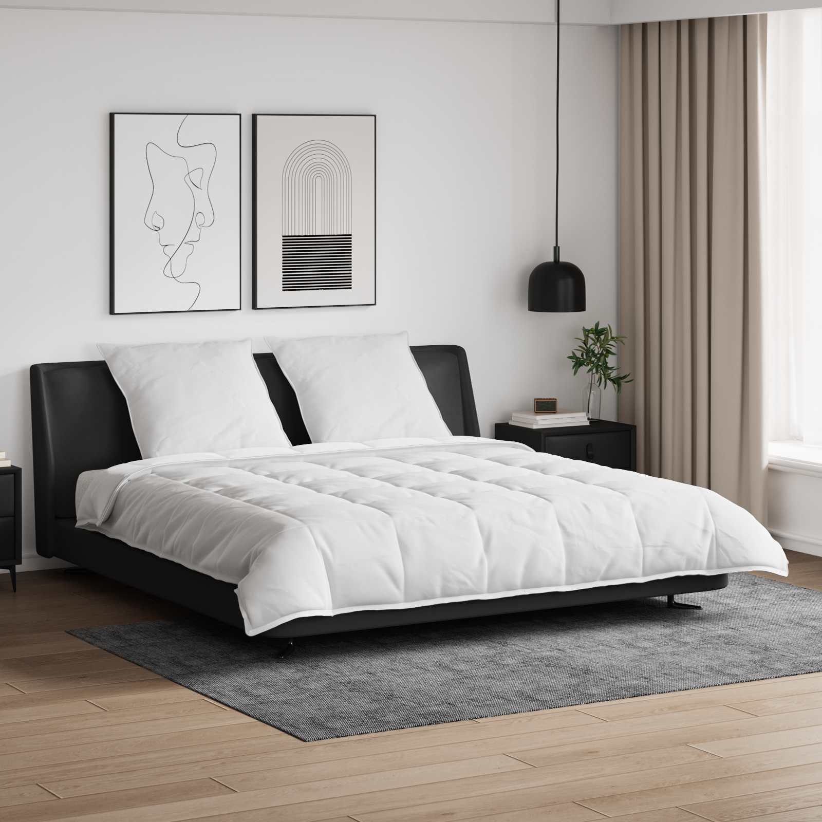 Duvet Cover Set with Pillow 3 pcs White Feather