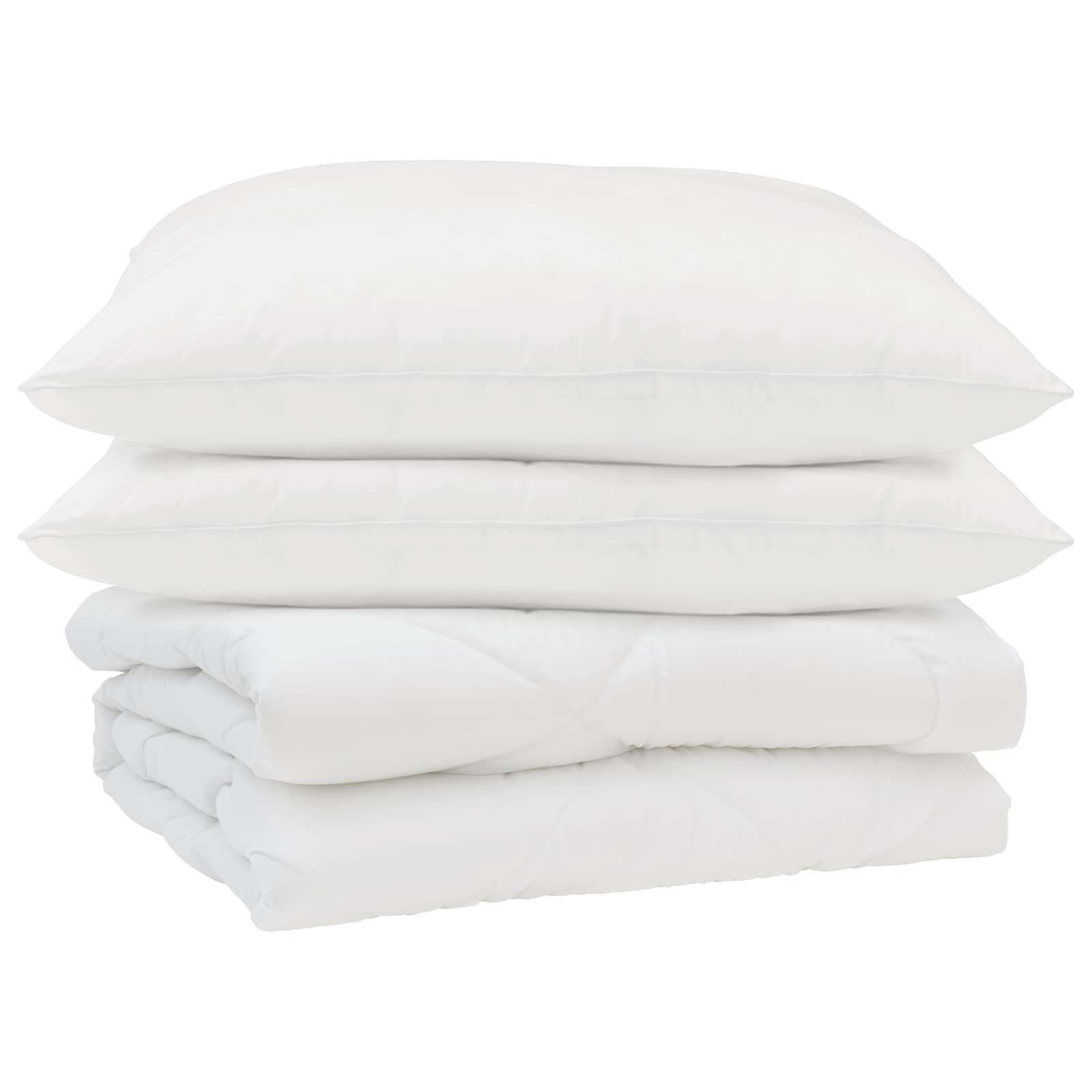 Summer Quilt with Pillow 3 pcs White Microfiber